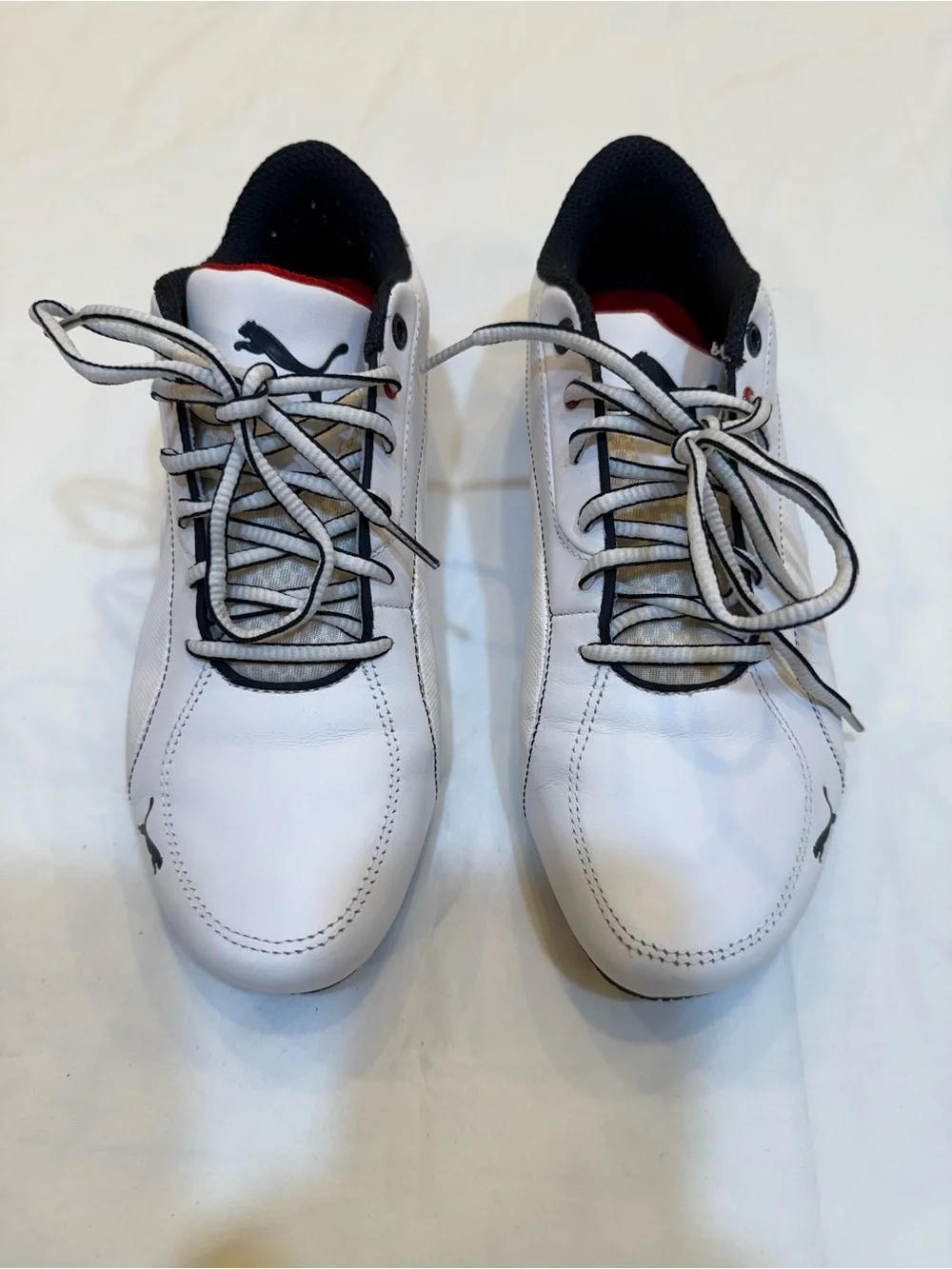 Puma Men’s White Sneakers with Black and Red Trim BMW Motorsport